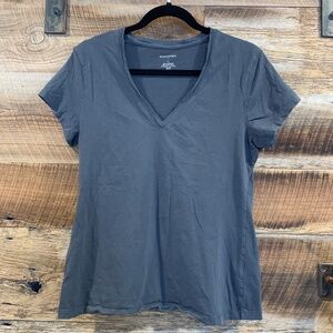 EUC - Banana Republic Factory - V-Neck Tee - Grey - L